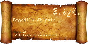 Bogdán Ármin névjegykártya