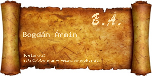 Bogdán Ármin névjegykártya