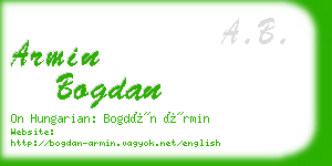 armin bogdan business card